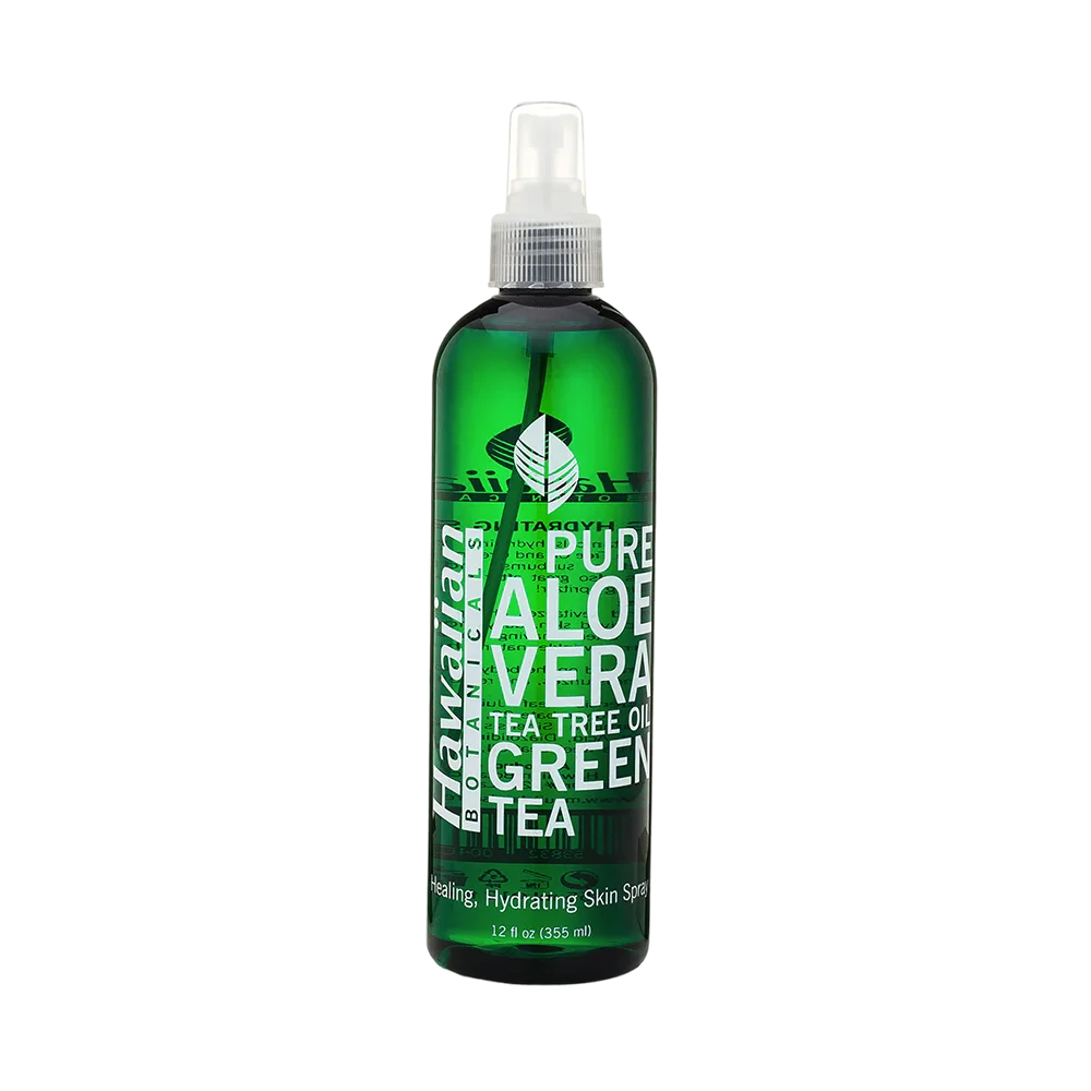 Hawaiian Botanicals Pure Aloe Vera, Tea Tree Oil, Green Tea, Healing, Hydrating Spray For Healthy Skin